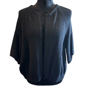 Marni Open Front Wool Cashmere Sweater Cardigan, size 44(US8), Charcoal/Navy